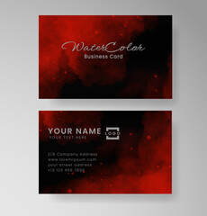 Beautiful business card template with watercolor