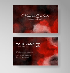 Beautiful business card template with watercolor