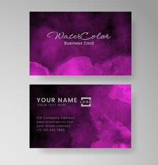 Beautiful business card template with watercolor
