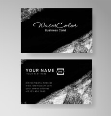 Beautiful business card template with watercolor