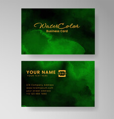Beautiful business card template with watercolor