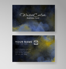 Beautiful business card template with watercolor