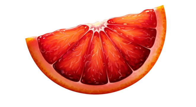 Juicy Blood Orange Slice Vibrant Red Isolated Transparent Background