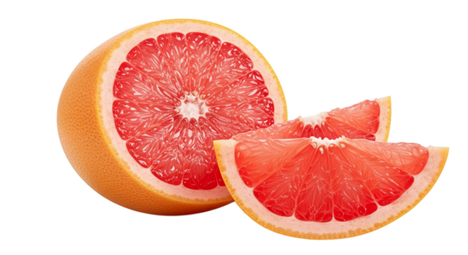 Juicy Grapefruit Slices With Full Fruit and Soft Background Lighting