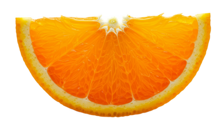 Juicy Orange Slice Bright Yellow Background Fresh Citrus Fruit Isolated