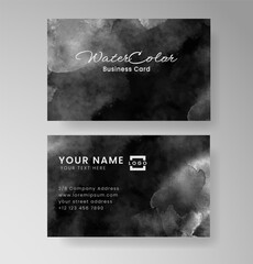 Beautiful business card template with watercolor