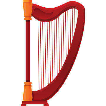 red harp musical instrument cartoon style clip art preview