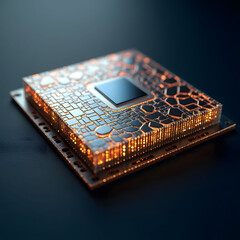 computer chip on a circuit board