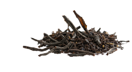 Loose Leaf Black Tea With Warm Lighting On Transparent Background