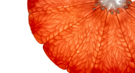 Macro Orange Citrus Fruit Slice Translucent Abstract Orange Glowing