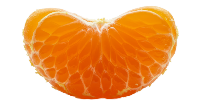 Macro Orange Segment Heart Shape with Water Droplets Realistic Photo