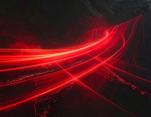Abstract image of red light trails against a dark backdrop