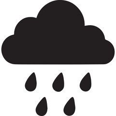 rain cloud black shape icon silhouette vector flat illustration design on white background