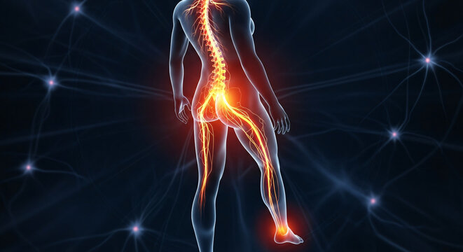 Sciatica Pain Pathway from Lumbar Spondylosis