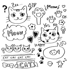 手書き猫のシンプルなイラスト
