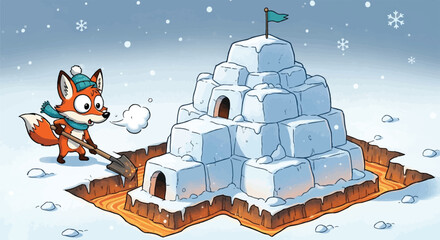 Arctic Fox Survival Ice Castle and Lava Trap