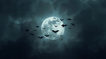 Realistic photo of a foggy graveyard with bats flying over tombstones at twilight.