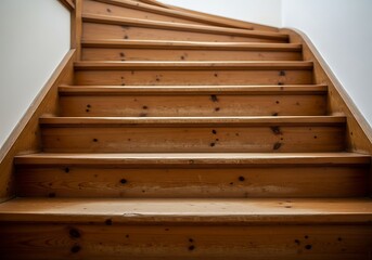 Inviting wooden staircase ascend toward upper level living space