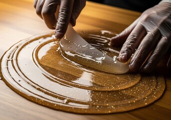 Crafting edible artistic sugar decorations for culinary creations