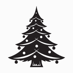 Christmas pine trees forest silhouette vector illustration