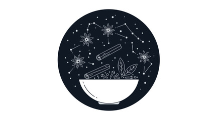Cosmic Herbalism Star Anise Cinnamon Mortar Emblem