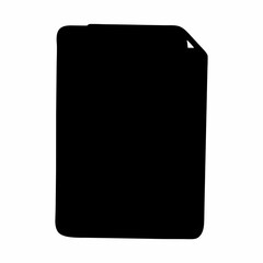 Simple Silhouette Icon of a Document with Rounded Corners and Folded Edge