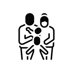 Black solid icon for parenthood path