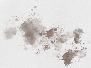 Abstract Brown Splatter Paint Stain Illustration on White Paper for Background and Wallpaper