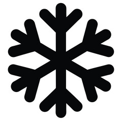 Elegant black silhouette of a snowflake on a crisp white background display