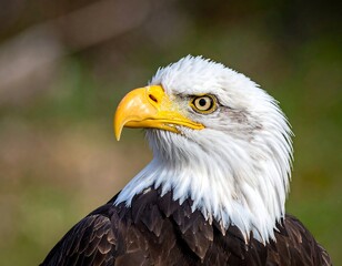 Obraz premium Close-up portrait of a majestic bird of prey, gazing intently