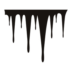 Black dripping paint illustration on white background abstract modern design concept
