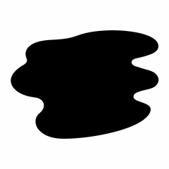 Irregular Black Blotch on a White Background A Modern Abstract Illustration
