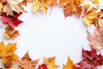 Fototapeta premium Frame Of Autumn Leaves backgrounds leaves autumn.