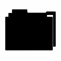 Simple black folder icon representing file storage and information organization