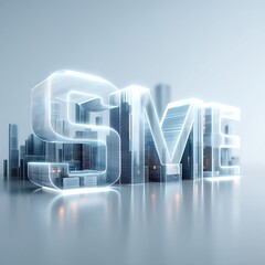 Sme growth vision in urban business development modern cityscape digital illustration futuristic environment innovative viewpoint