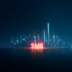 Sme growth vision urban skyline innovation digital landscape futuristic perspective