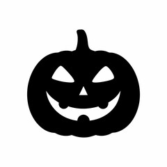 A spooky jack o lantern silhouette on a white background for halloween