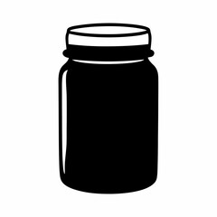 Simple silhouette illustration of a canning jar on a plain white backdrop