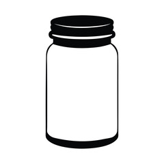Simple black and white illustration of a jar with a screw top