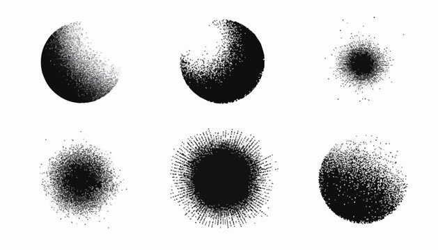 様々な質感を持つ円形のグラフィック要素のセット、デザイン素材として活用可能