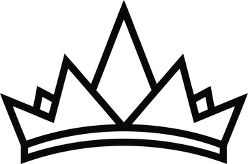 Elegant crown icon isolated on transparent background, a symbol of royalty, leadership, and achievement in a minimalist and modern design