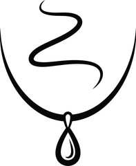 Elegant necklace icon isolated on transparent background, a symbol of beauty, fashion, and adornment in a minimalist and modern design