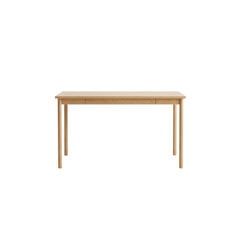 A simple light wood desk or table with four legs isolated on transparent background, perfect for a minimalist workspace