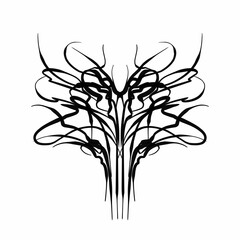 Abstract neo tribal symmetrical patterns graphic vector design for tattoo, streetwear t-shirt print gothic apparel