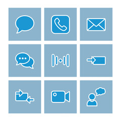 Communication Icon Set Digital Interface Essentials