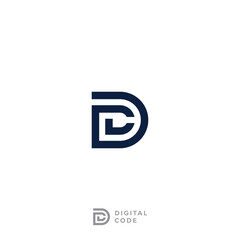 Simple modern logo of letters D and C.