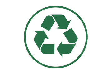 Obraz premium Green recycling symbol with arrows forming a triangle in a circle, representing environmental conservation