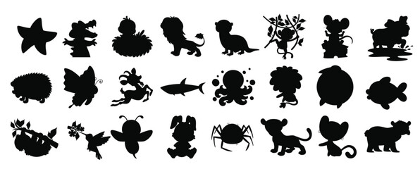 set of cute cartoon animals