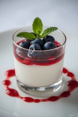panna cotta dessert with berries