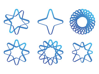 abstract perspective  symbol design, stars vector, isolated on transparent background